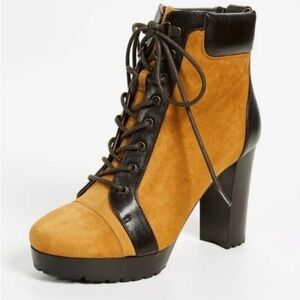 Veronica Beard Axel Lace Up Heeled Hiking Boot. Size 6 US / 36 EU.